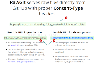 copy the url form rawgit for the website