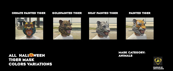 All Tiger Masks Colors Variations in GTA 5 Online