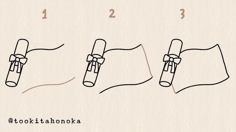 卒業証書のメッセージフレームイラストの簡単かわいい描き方 手書き ボールペン 手帳用 遠北ほのかのイラストサイト