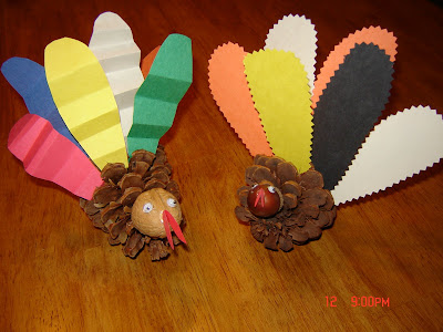 NAMC montessori activities thanksgiving pinecone turkeys