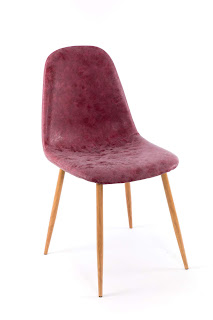 silla comedor tapizada color vino
