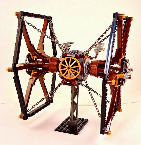 Steampunk LEGO X-Wing and TIE Fighters
