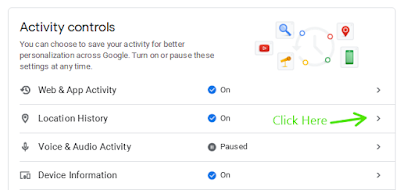 google activity control