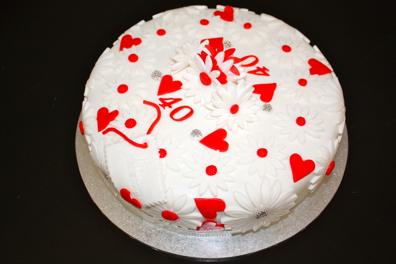 Mandylicious Cakes: 40th Wedding Anniversary cake...white ...