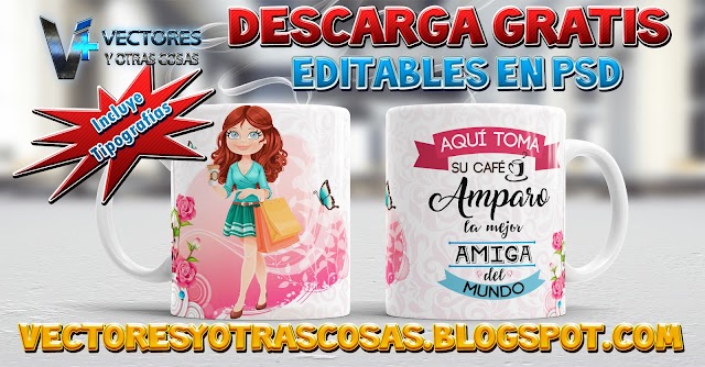 Diseño para sublimar Taza de Amiga - Tazas de Profesiones