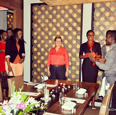 Omotola Jalade has surprise birthday party in Ghana r