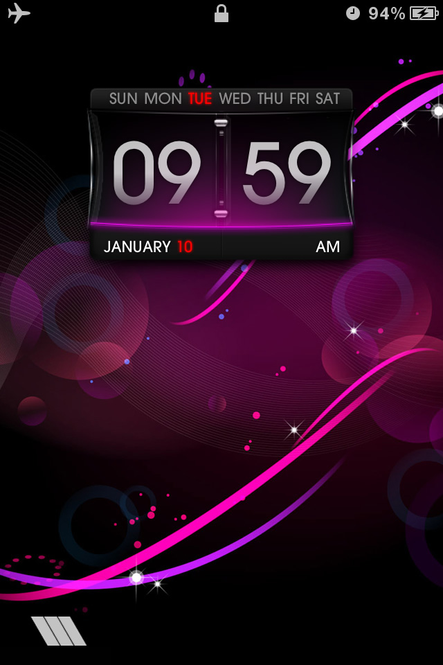 HD lockscreen theme: LS Purple for iPhone 4 Free Download