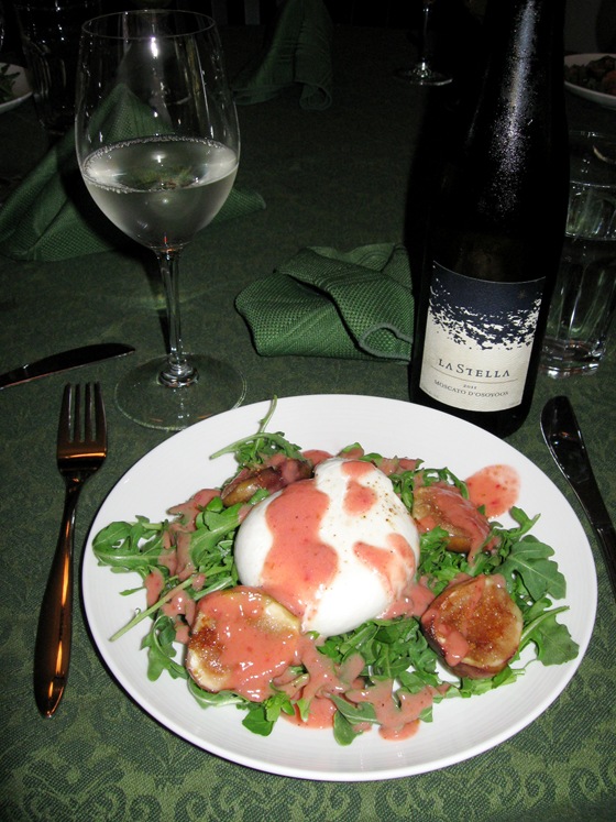 Burrata and Figs over Arugula