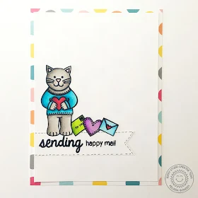 Sunny Studio Stamps: Sending My Love Kitty Cat Happy Mail Card by Melissa Bowden.