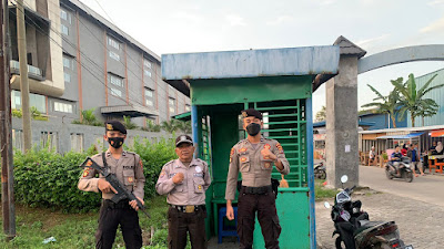 Personel Ditpamobvit Polda Banten Pelihara Keamanan di PT Modern Cikande 