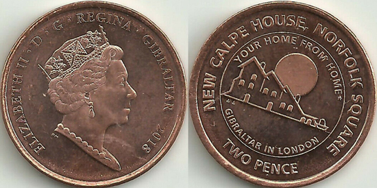 Gibraltar 2 pence 2018 Calpe House