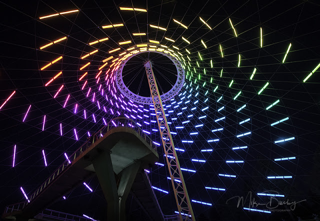 A photograph from inside the Spokane Pavilion at Night