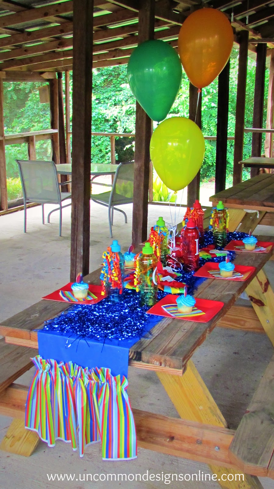 Ruffled Table  Runner from Plastic Tablecloths