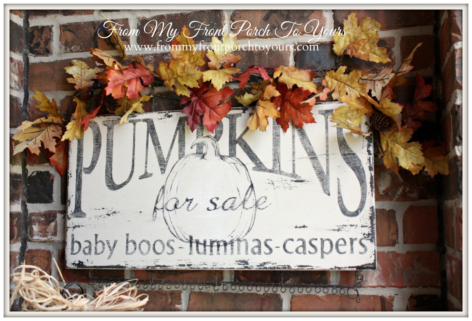 From My Front Porch To Yours- Falling For Fall Porch Party- Pumpkin Wood Sign