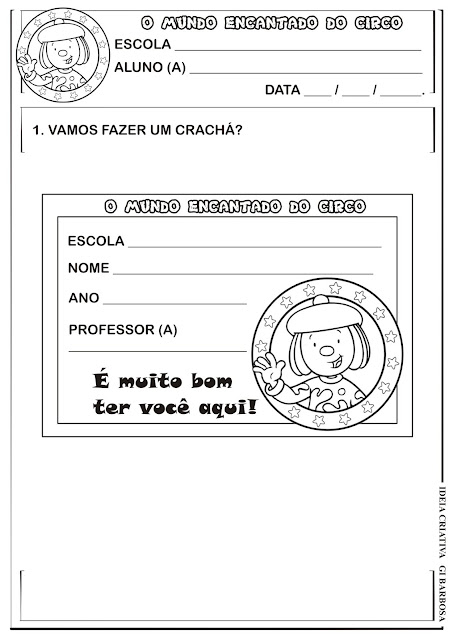 Projeto O Mundo Encantado do Circo / Crachá de Identificação