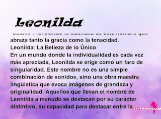 ▷ Significado del nombre Leonilda