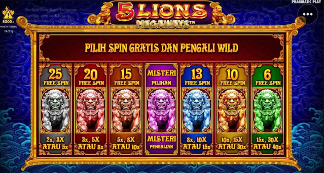 Cara Menang Main Slots Jenis 5 Lions Megaways