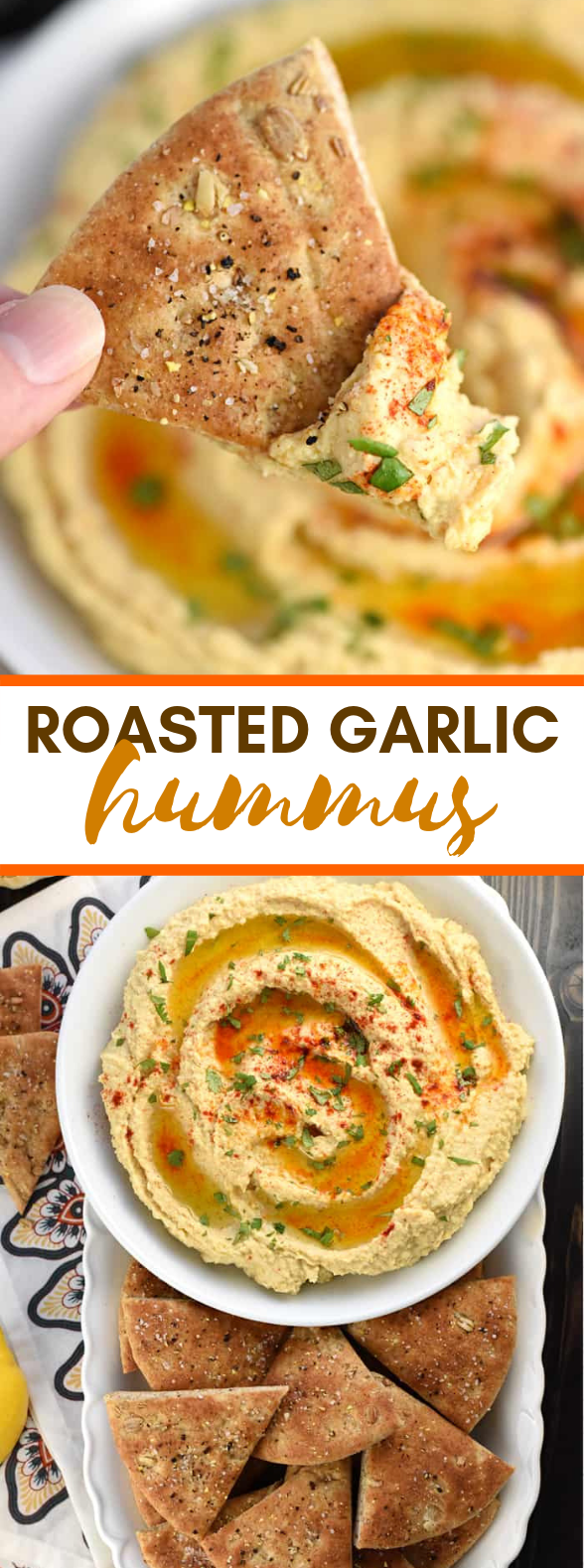 Roasted Garlic Hummus #veggies #appetizers