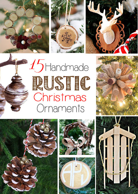 pinecones, popsicle stick sled, wooden slice wreath, twig wreath, cork star