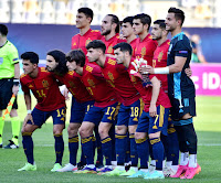 SELECCIÓN DE ESPAÑA SUB 21. Temporada 2020-21. Jorge Cuenca, Óscar Mingueza, Zubimendi, Gonzalo Villar, Óscar Gil, Álvaro Fernández. Manu García, Marc Cucurella, Bryan Gil, Javi Puado, Brahim Díaz. SELECCIÓN DE ESPAÑA SUB 21 0 SELECCIÓN DE PORTUGAL SUB 21 1. 03/06/2021. Campeonato de Europa de Selecciones Sub 21, semifinal. Maribor, Eslovenia, estadio Ljudski vrt. GOLES: 0-1: 80’, Jorge Cuenca en propia puerta.