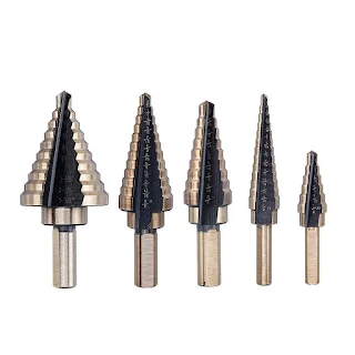 5pcs Hss Cobalt Step Drill Bit Set Multiple Hole 50 Sizes with Aluminum Case Cobalt coated for smoother cooler cutting hown - store