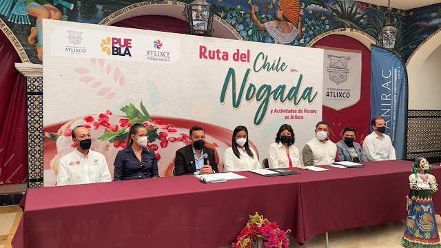 Anuncian la Ruta del Chile en Nogada en Atlixco