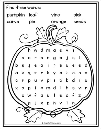 Easy Halloween Word Search 5