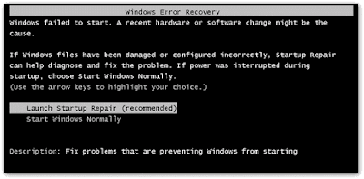 cara mengatasi dan memperbaiki Windows error recovery pada windows 7