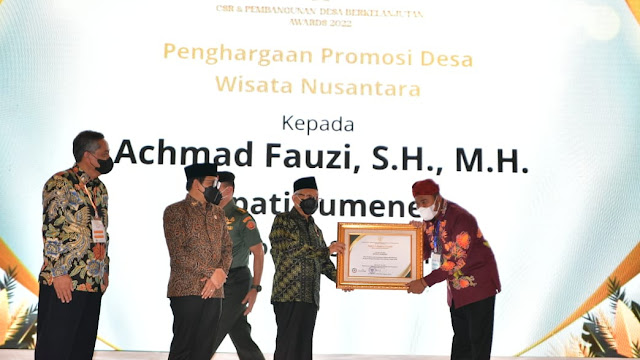 Desa Wisata tahun 2022, Bupati Sumenep Achmad Fauzi, SH., MH Dapat Penghargaan Dari Kementerian Desa PDTT