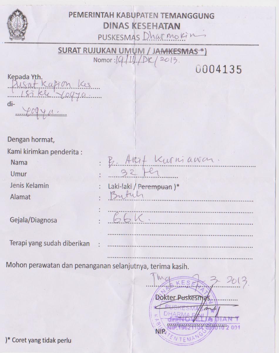 Contoh Surat Rujukan Dokter Ke Fisioterapi Contoh Surat