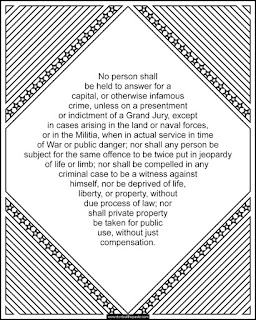 5th Amendment to print and color- available in jpg and transparent png version. #Constitution #Patriotism #Homeschooling