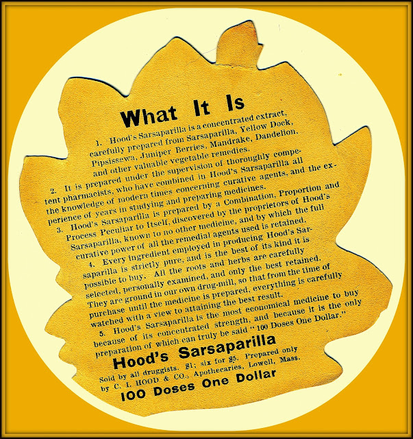 advertising text for Hood's Sarsaparilla