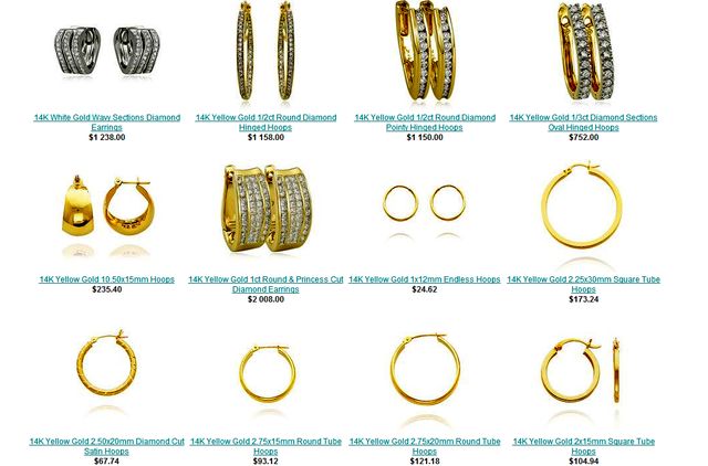 Large Hoop Earrings at JewelryAdviser.com
