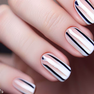French stripes manicure nail art design
