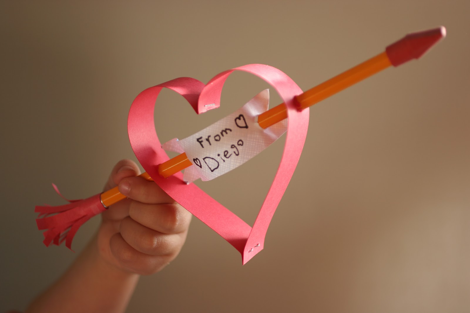 The Brooding Hen: Paper Heart Valentine with Pencil Arrow