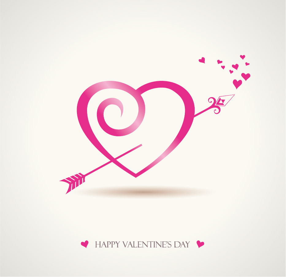 Ai Eps イラストレーター ハートを矢で射るロマンチックなバレンタインデー素材 Heart Romantic Valentine Day Graphics イラスト素材