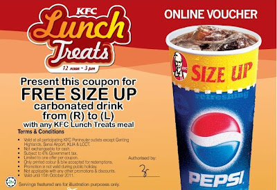 KFC Coupons: FREE Size Up For Fun Fries and Carbonated Drink