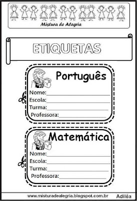 Etiquetas de material escolar