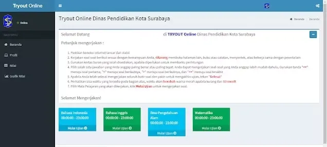 TRYOUT ONLINE DISPENDIK SURABAYA