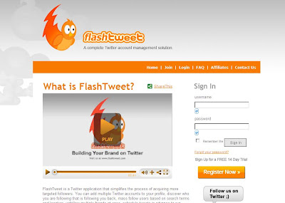 Flash tweet - Twitter Management Web Application