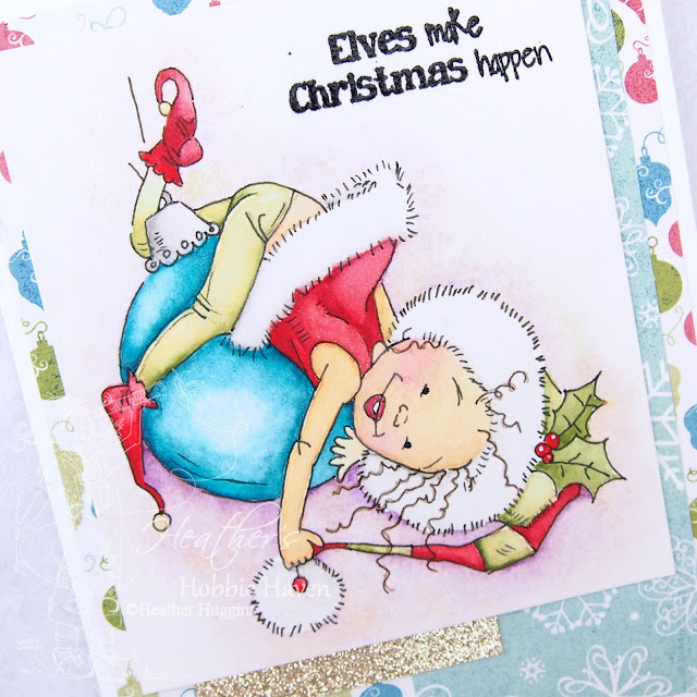 Heather's Hobbie Haven - Watercolor Little Elf Pipa Card