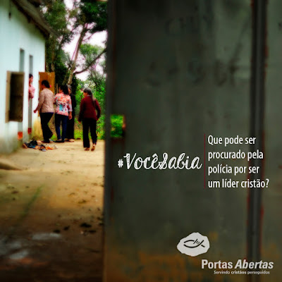 #VOCÊSABIA QUE PODE SER PROCURADO PELA POLÍCIA POR SER UM LÍDER CRISTÃO? DEUS NOS CHAMA PARA IR AO MUNDO E PREGAR O EVANGELHO A TODA CRIATURA (MC 16.15). EM ALGUNS PAÍSES ESTE CHAMADO PODE APRESENTAR MAIORES DESAFIOS