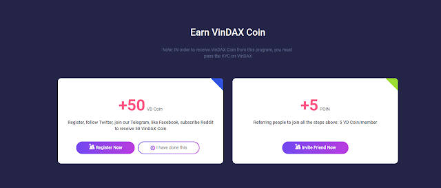 VinDAX Exchange Big Airdrop Worth of $150