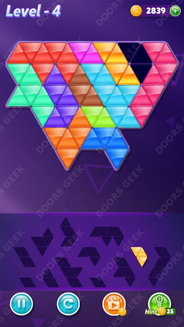 Block! Triangle Puzzle 12 Mania Level 4 Solution, Cheats, Walkthrough for Android, iPhone, iPad and iPod