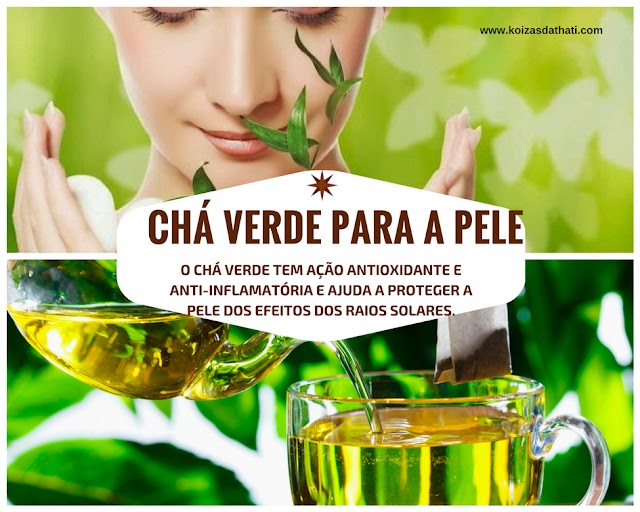 chá verde para a pele