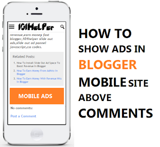 how to show ads in blogger mobile above comments 101helper