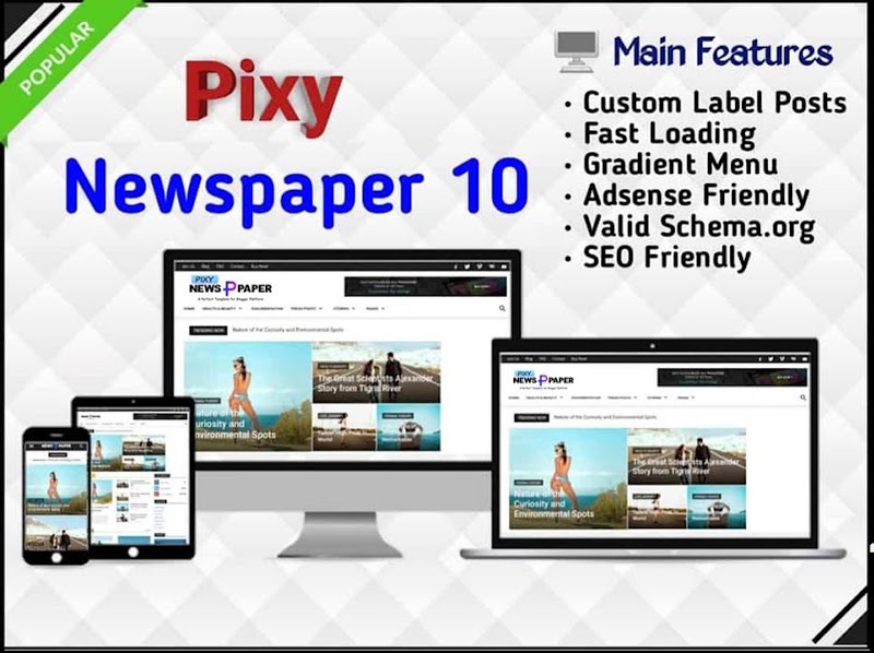 Pixy Newspaper 10 Blogger Template Free Download