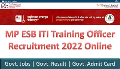 MP ESB ITI Training Officer Recruitment 2022 Apply Online