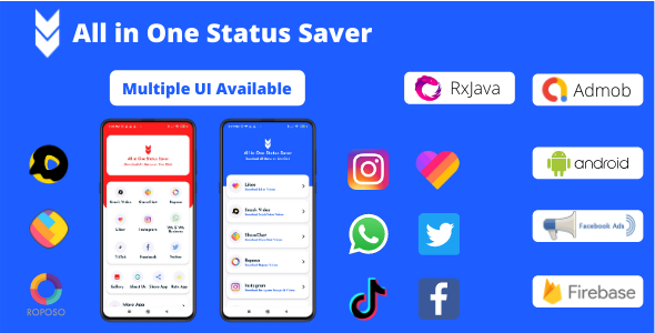 All in One Status Saver - TikTok, MxTakaTak, Moj, Josh, Chingari, ShareChat, Roposo, Likee, Insta- developdotnet