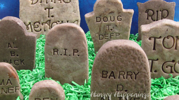 and cream fudge tombstones for Halloween, gravestones, funny sayings ...